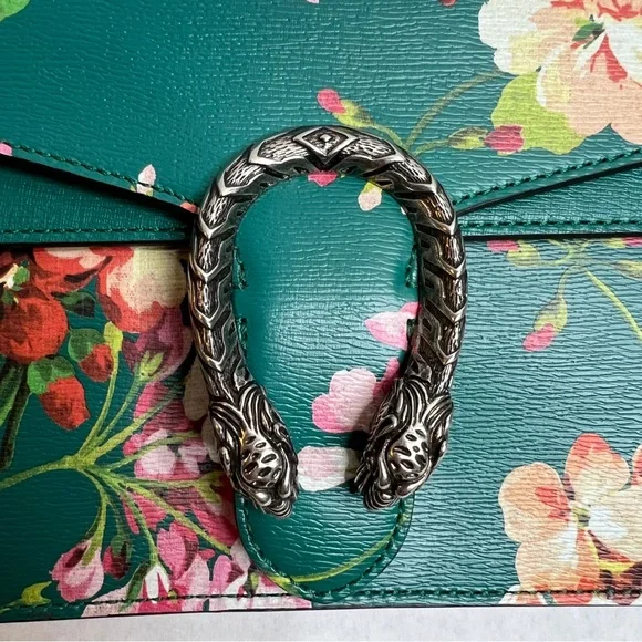 GUCCI Teal Medium Dionysus Blooms Leather Shoulder Bag - Picture 2 of 15